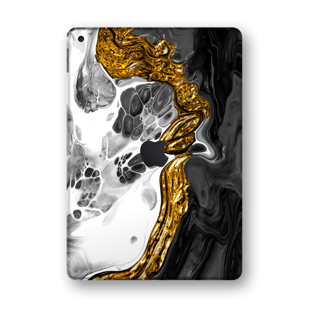 iPad 10.2" (7th Gen, 2019) SIGNATURE Abstract MELTED Gold Skin Wrap Sticker Decal Cover Protector by EasySkinz